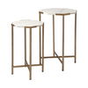 Vincent Octagonal White Marble Tabletop with Gold Metal End/Side Tables thumbnail 0