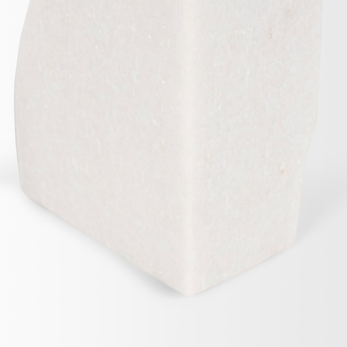 Stept White Marble Bookends with rough carving (set of 2), by Mercana, 4.5" length x 2.5" width x 5.5" height View 9