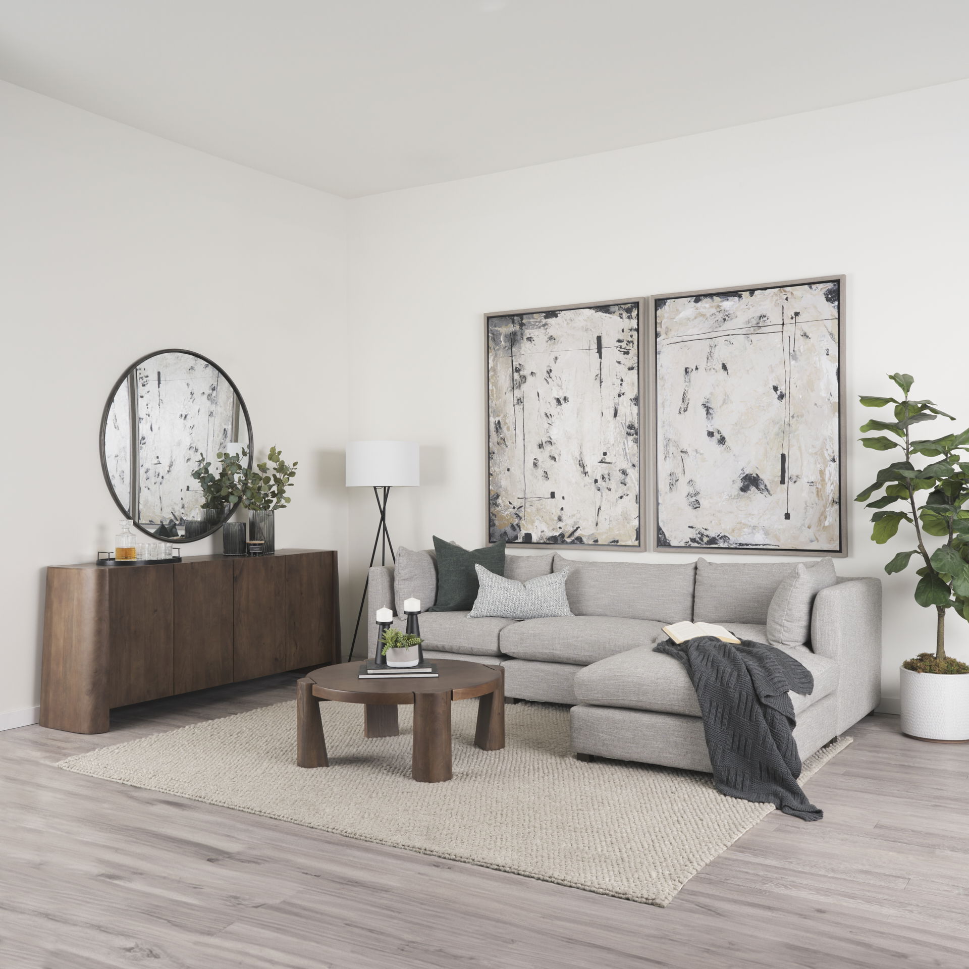 Tammar Brown Wood 4-Door Sideboard large image 