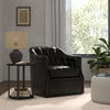 Coolidge Leather Swivel Chair, Black, Seating by Sarreid, 30" length x 28" width x 31" height thumbnail 14