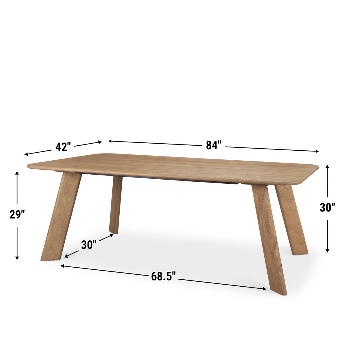 Welborn 84'L x 42'W Rectangular Dining Table | Modern | Light Brown Wood | Seats 8, by Mercana, 84" length x 42" width x 30" height View 5