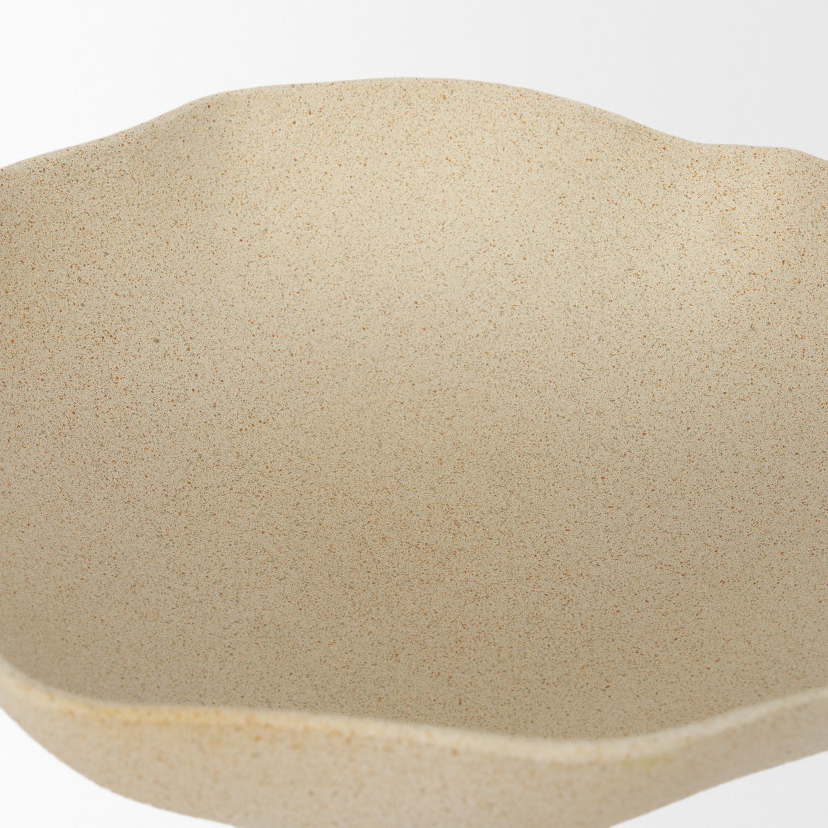 Radka Beige Textured Large Metal Decorative Bowl, by Mercana, 19.69" length x 15.75" width x 8.25" height View 8