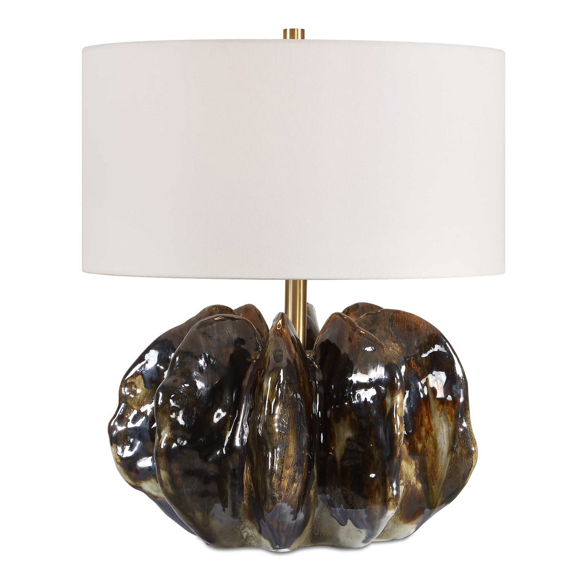 Jaudon Brown Glass Table Lamp, by Uttermost, 19" width x 23" height x 19" depth View 1