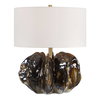 Jaudon Brown Glass Table Lamp, by Uttermost, 19" width x 23" height x 19" depth thumbnail 1