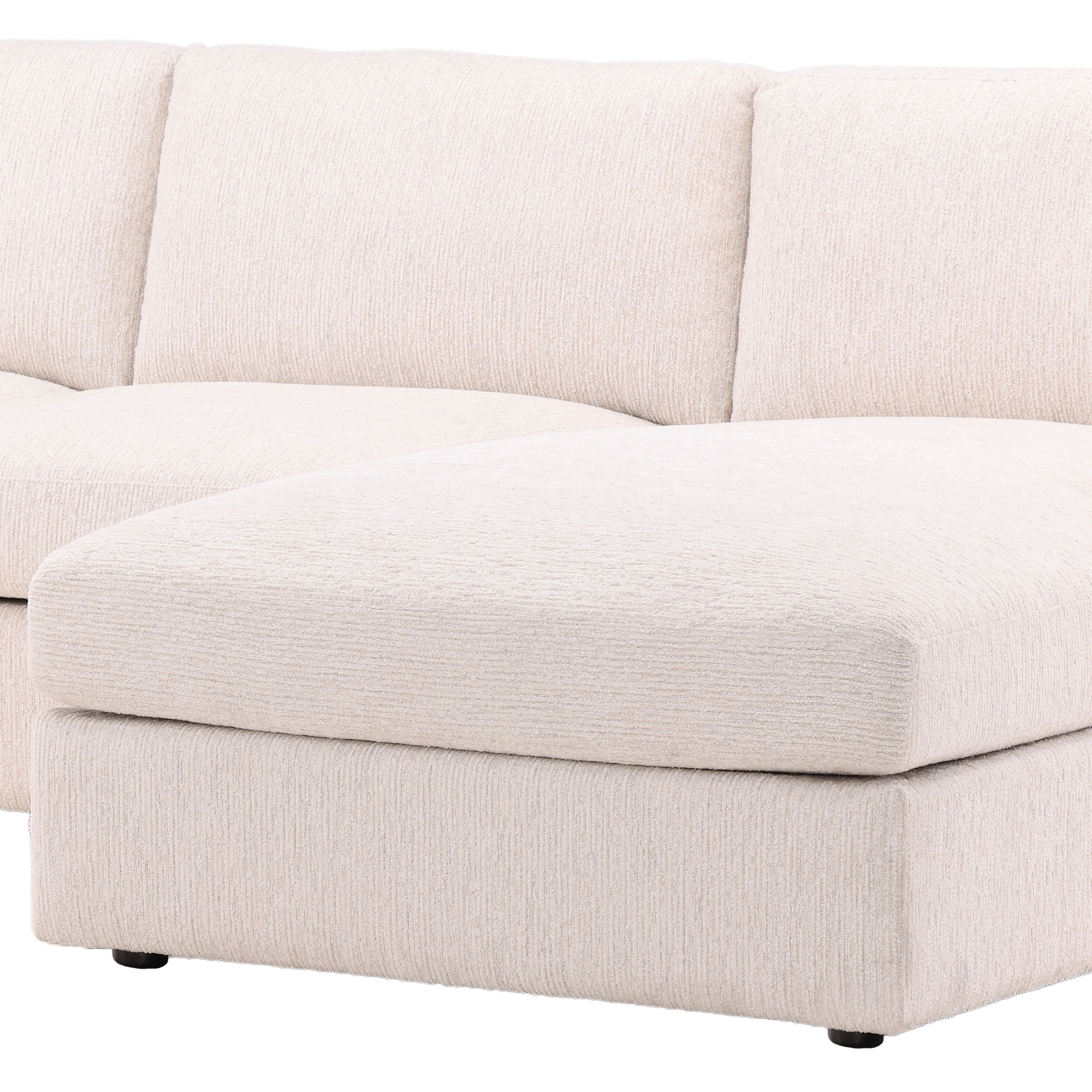 Bryce Chaise Sectional Cream, Sectional Sofa by Dovetail, 115" width x 34.68" height x 74.5" depth View 5