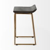 Givens 24.25'H Seat Height Brown Wood Seat Gold Metal Frame Stool, Counter & Bar Stool by Mercana, 14" length x 15.8" width x 26" height thumbnail 5