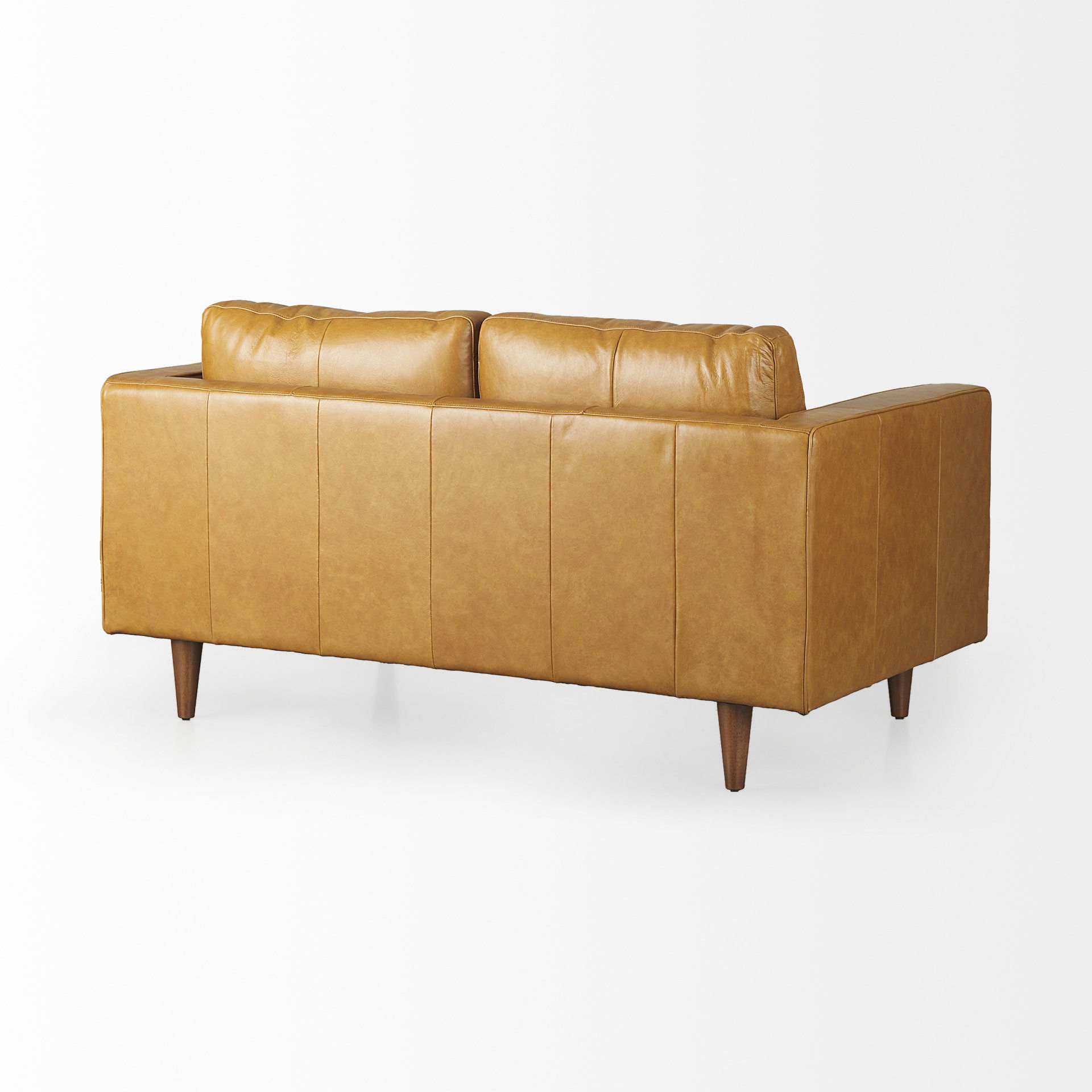 Svend 65.0L x 38.0W x 34.0H Tan Leather Love Seat Sofa large image 