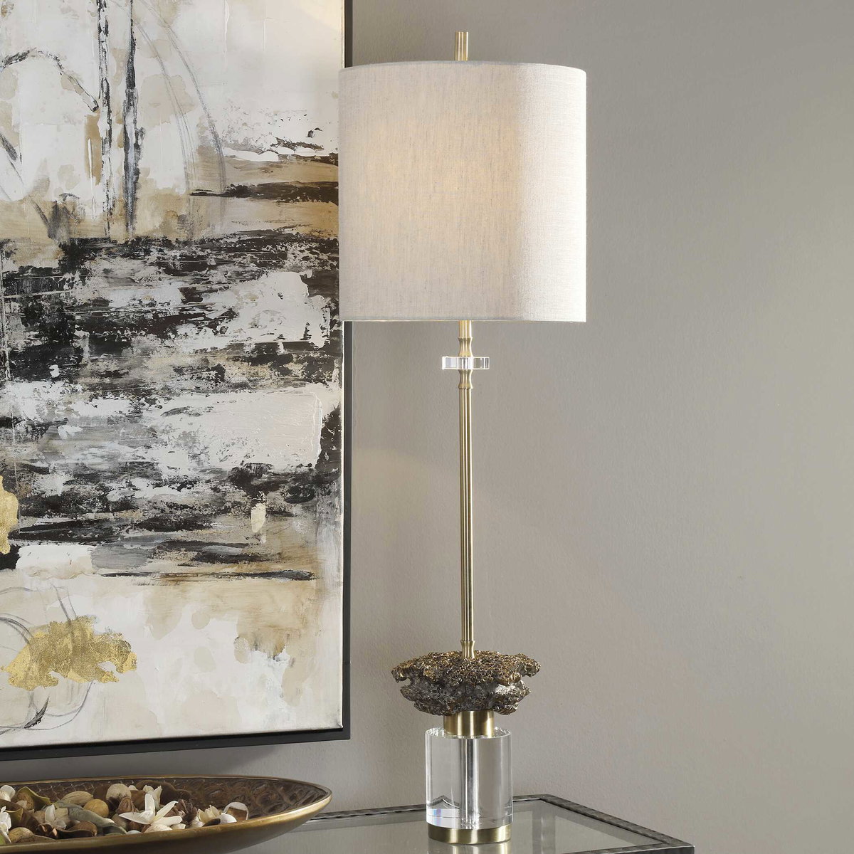 Kiota Wasp's Nest Buffet Lamp, by Uttermost, 10" width x 2'9" height x 10" depth View 2