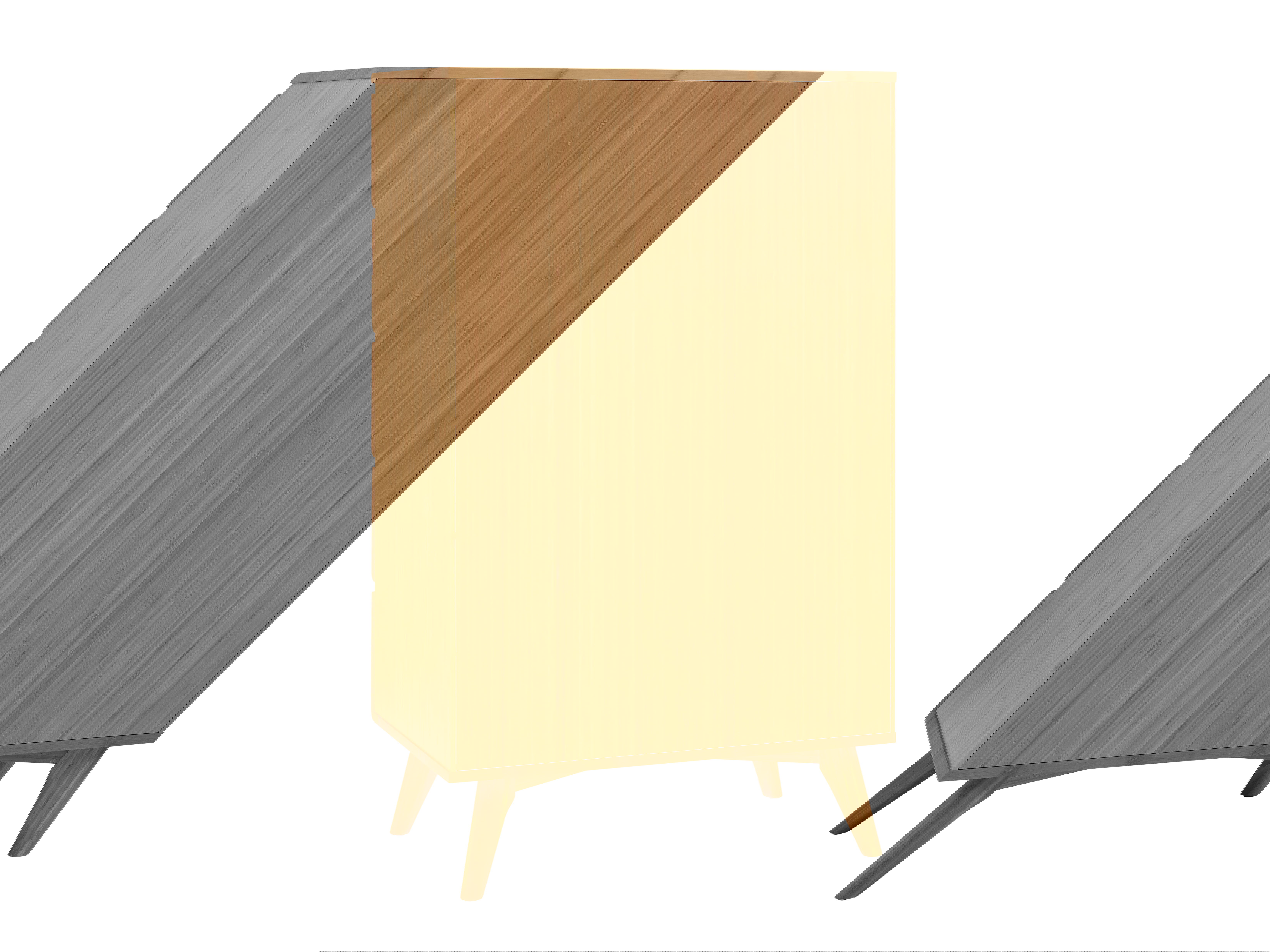 Azara Five Drawer High Chest, Caramelized, Dresser by Greenington, 19" length x 32" width x 53" height View 9