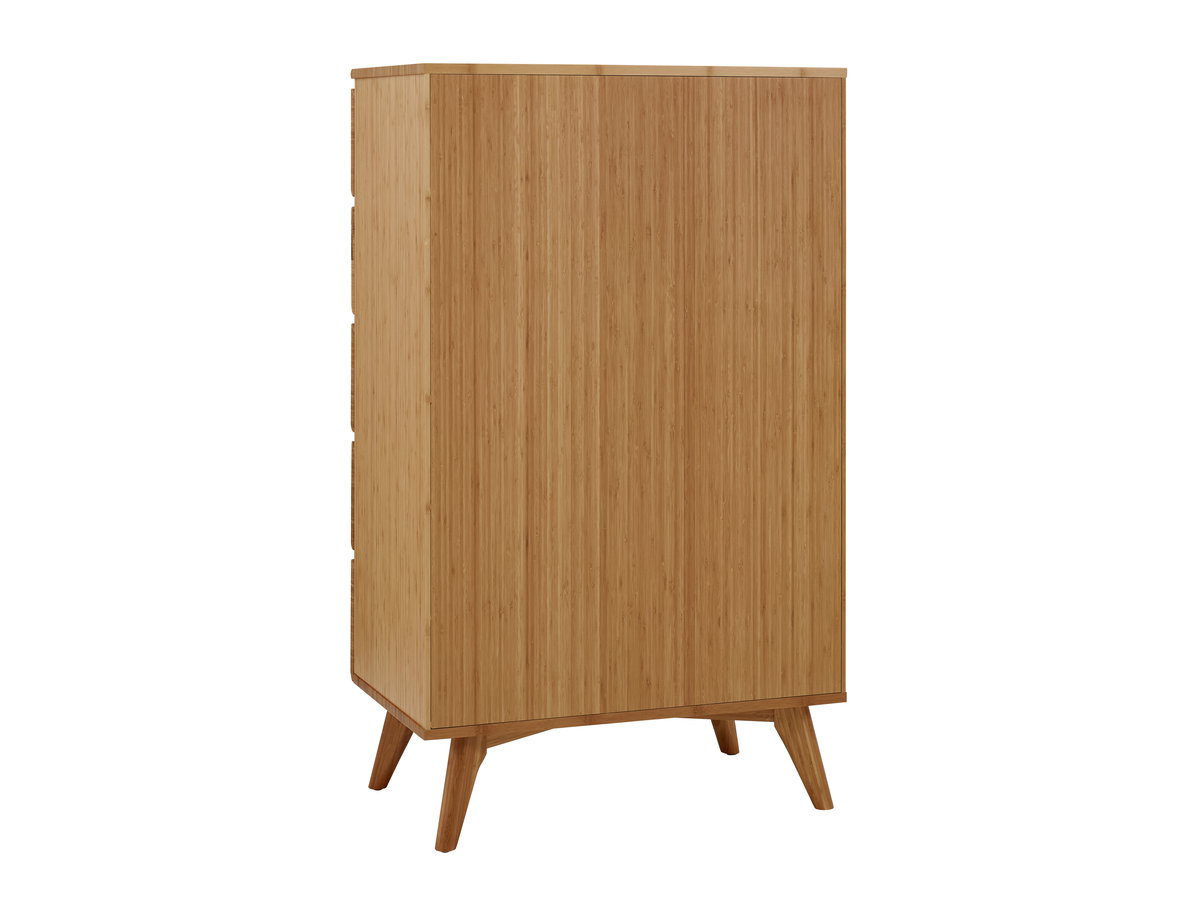 Azara Five Drawer High Chest, Caramelized, Dresser by Greenington, 19" length x 32" width x 53" height View 9