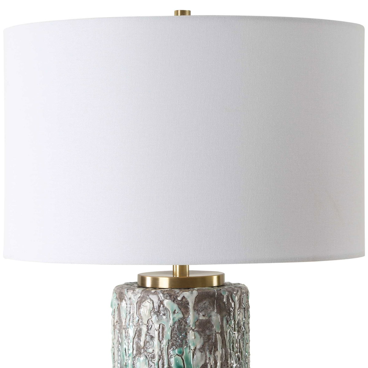 Meltdown Ivory Teal Table Lamp, by Uttermost, 1'4" width x 2'4.5" height x 1'4" depth View 6