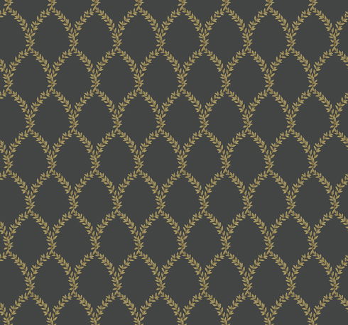 Laurel Gold & Black Wallpaper