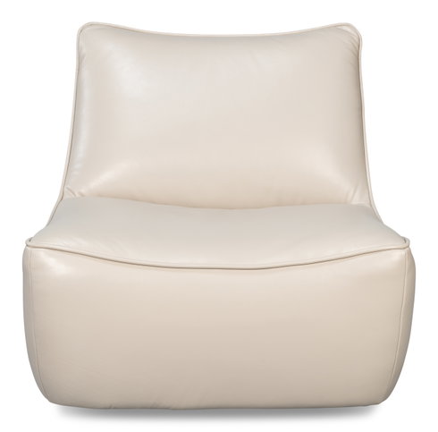 Kennett Swivel Chair Crystal White Leath