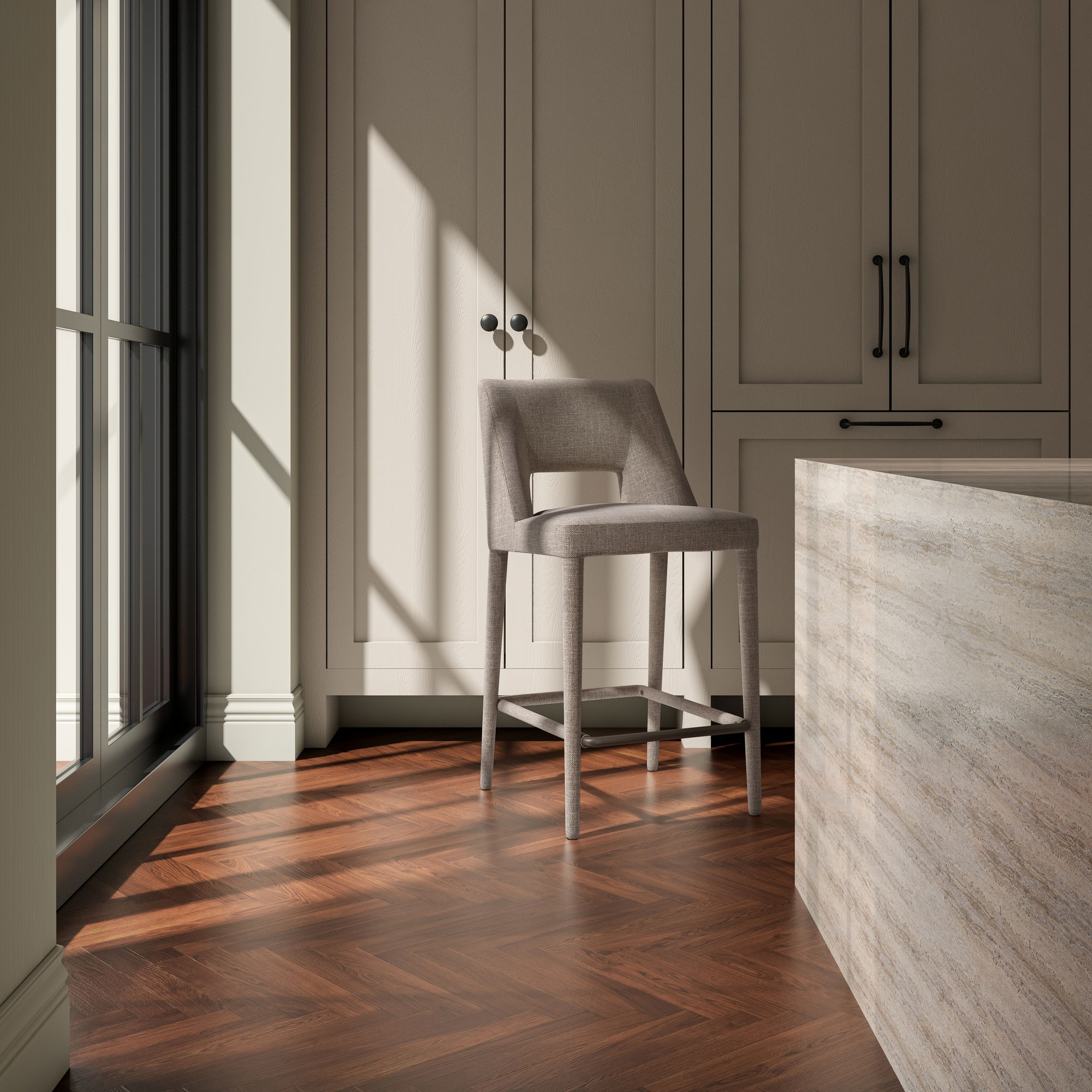 Joyce Counter Stool Light Brown, Counter & Bar Stool by Moe's Home, 18.1" width x 36.8" height x 21.3" depth View 6