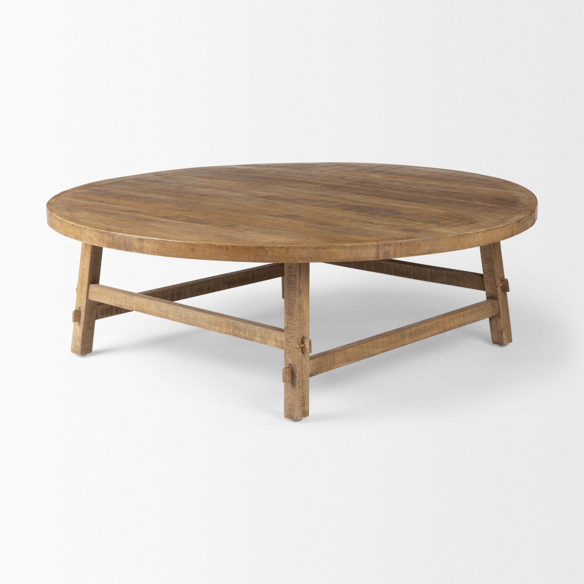 Rosie   Round Medium Brown Wood Coffee Table large image 