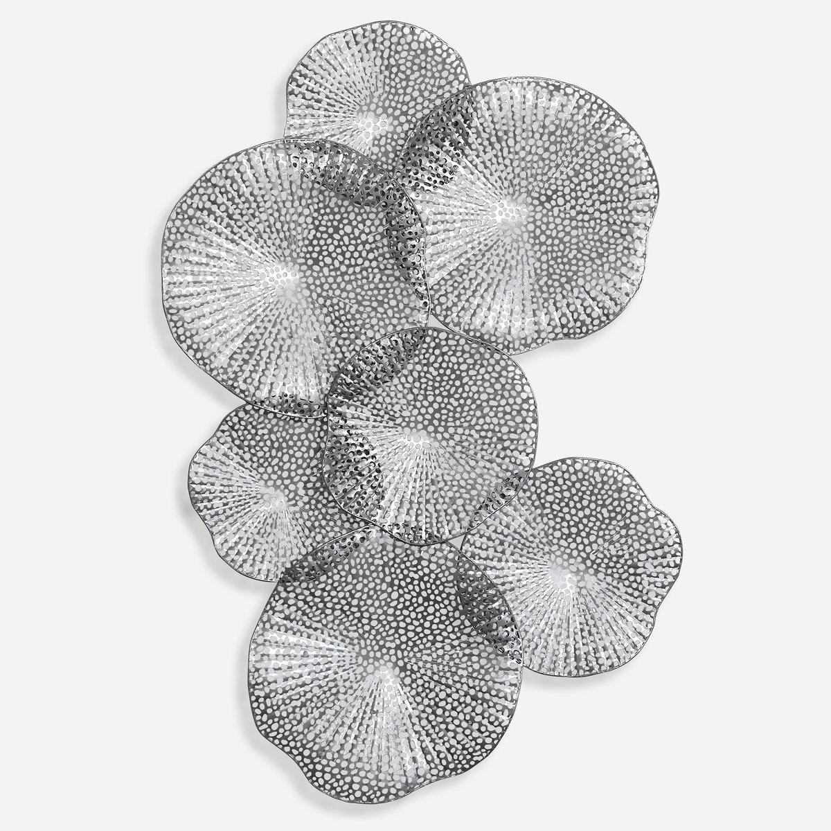 Ripley Pewter Metal Wall Art, Sculptural Wall Art by Uttermost, 47" width x 31" height x 3" depth View 1