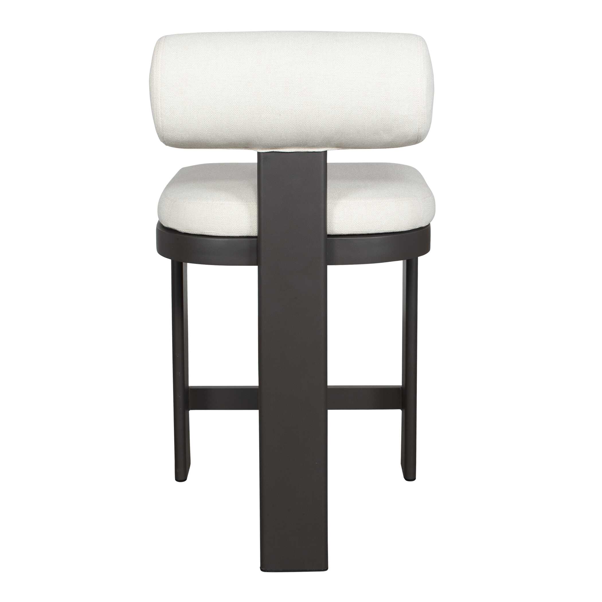Bolster Back White Outdoor Counter Stool large image 