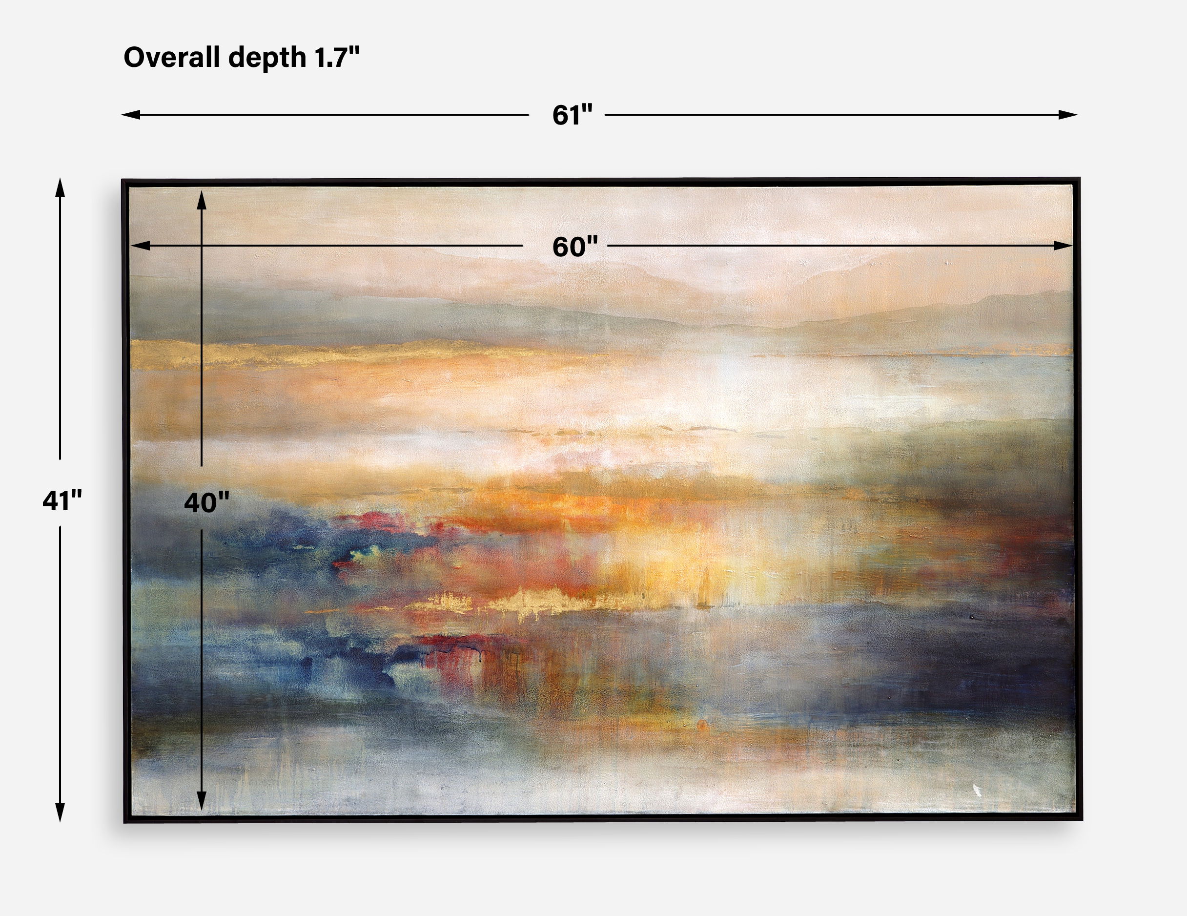 Seafaring Dusk Hand Painted Abstract Art, Painting by Uttermost, 61" width x 41" height x 1.7" depth View 3