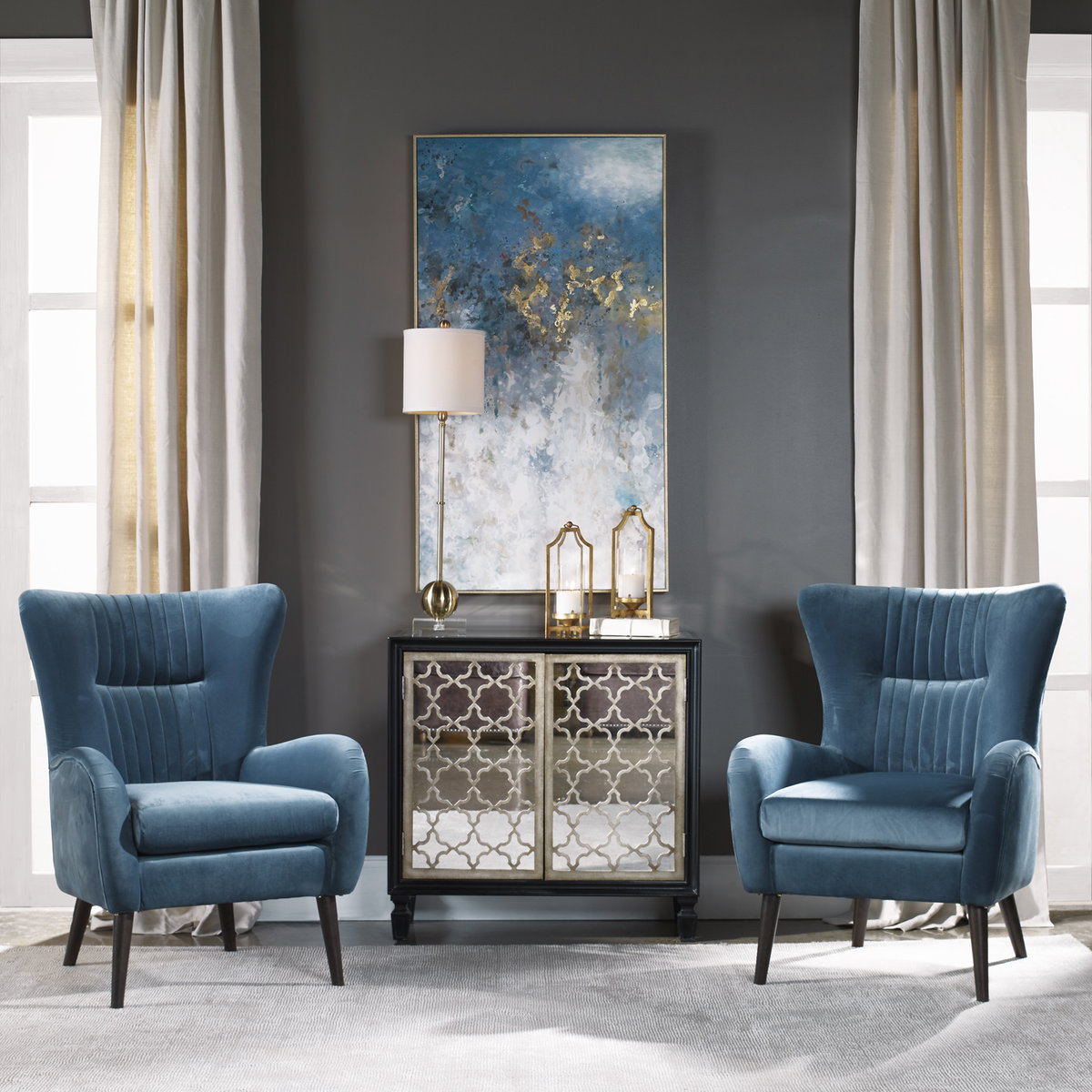Dax Mid-Century Accent Chair, by Uttermost, 29" width x 39" height x 32" depth View 2