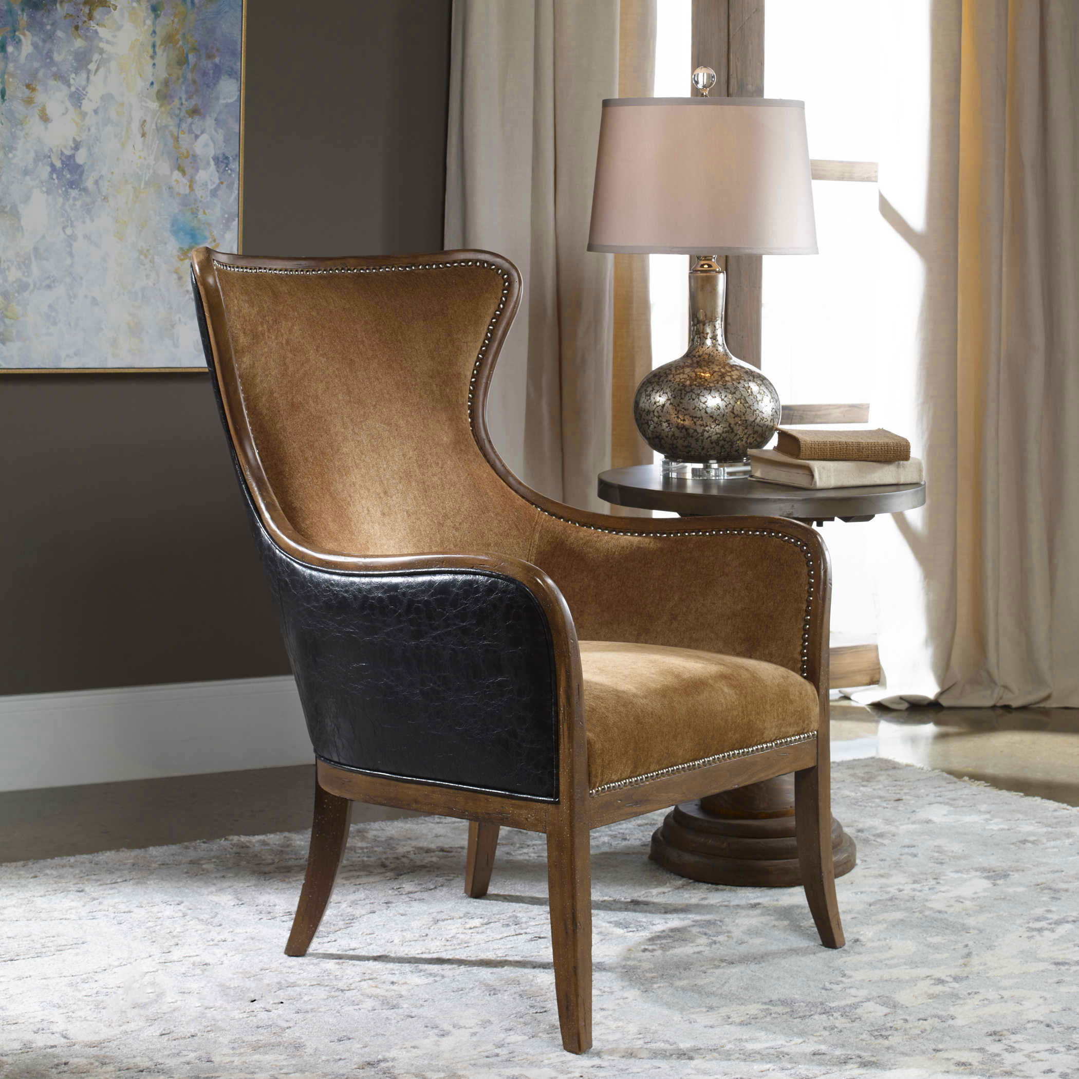 Snowden Tan Wing Chair large image 