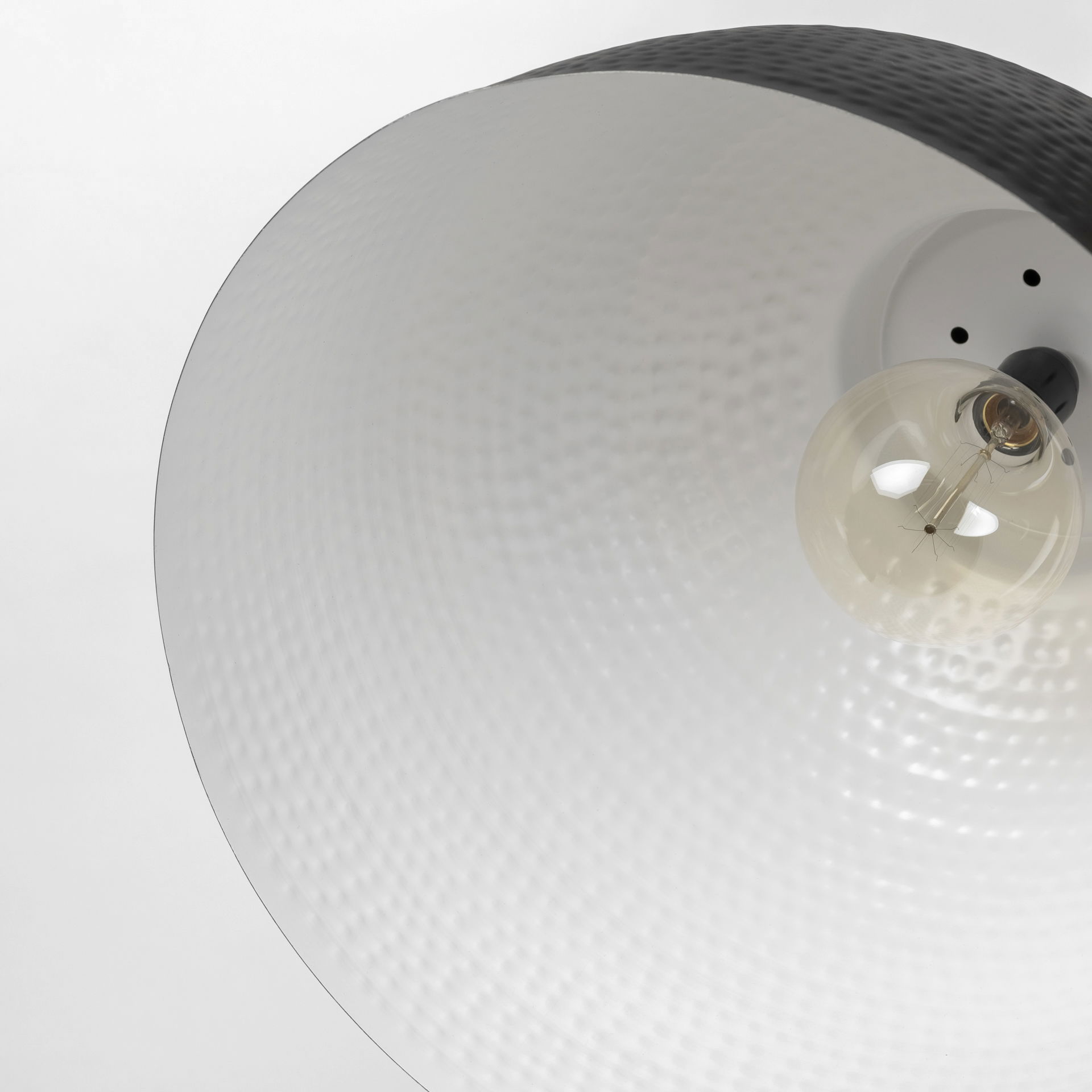 Minerva 19x22 Metallic Gray Hammered Detail Pendant Light, by Mercana, 19" length x 19" width x 22" height View 8