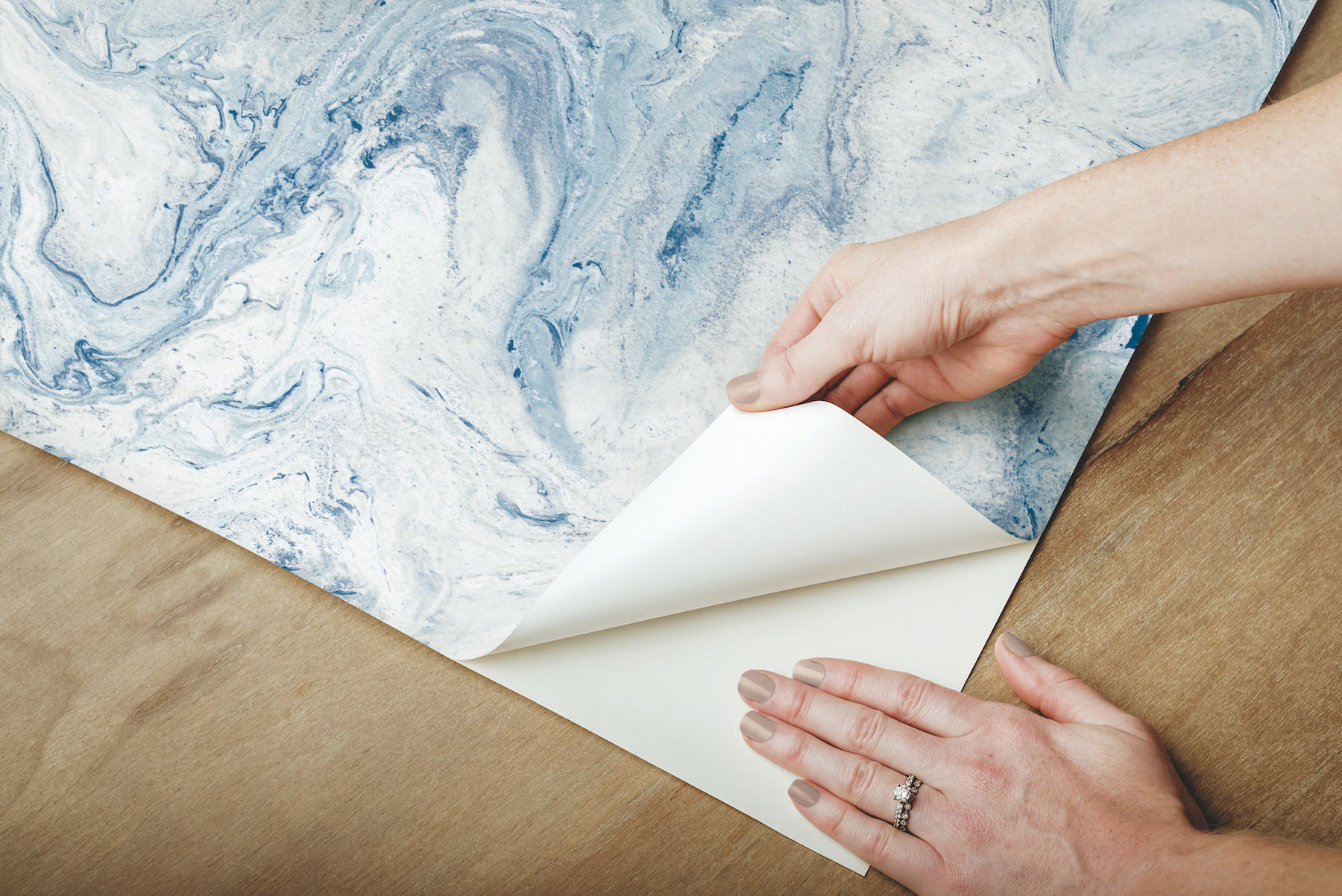 Oil & Marble Blue Peel & Stick Wallpaper large image 