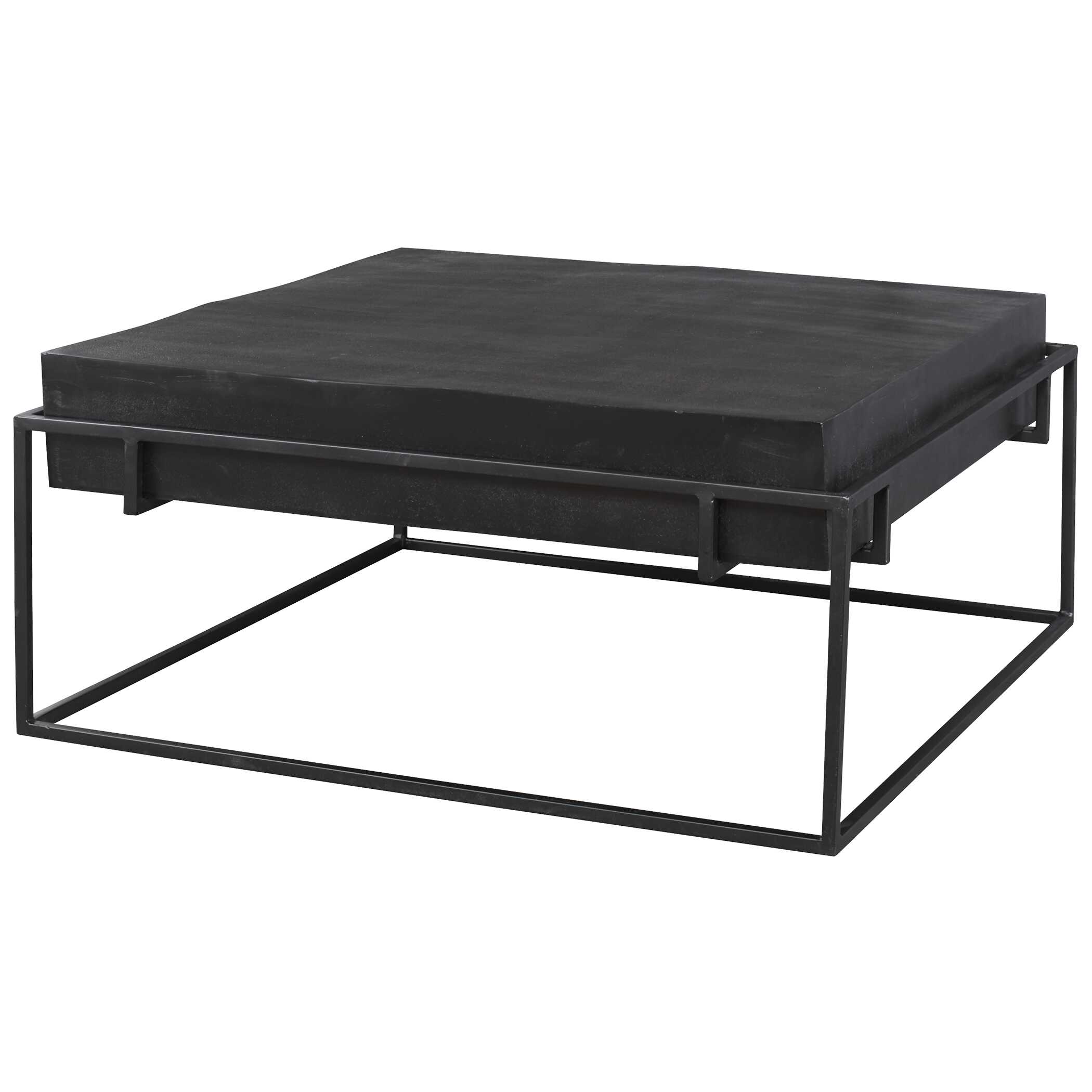 Telone Modern Black Coffee Table, Furniture by Uttermost, 35" width x 16" height x 35" depth View 5