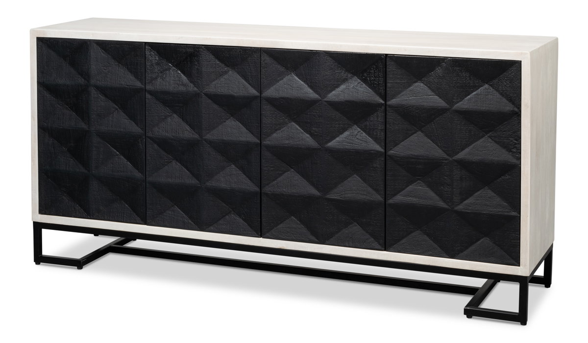 Asiger Four Door Sideboard, by Sarreid, 1'6" length x 6' width x 2'10" height View 1