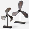 Propellers Rust Sculptures Set/2, Decorative by Uttermost, 16" width x 20.5" height x 4" depth thumbnail 1