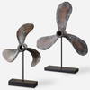 Propellers Rust Sculptures Set/2, Figurines & Statue by Uttermost, 16" width x 20.5" height x 4" depth thumbnail 1