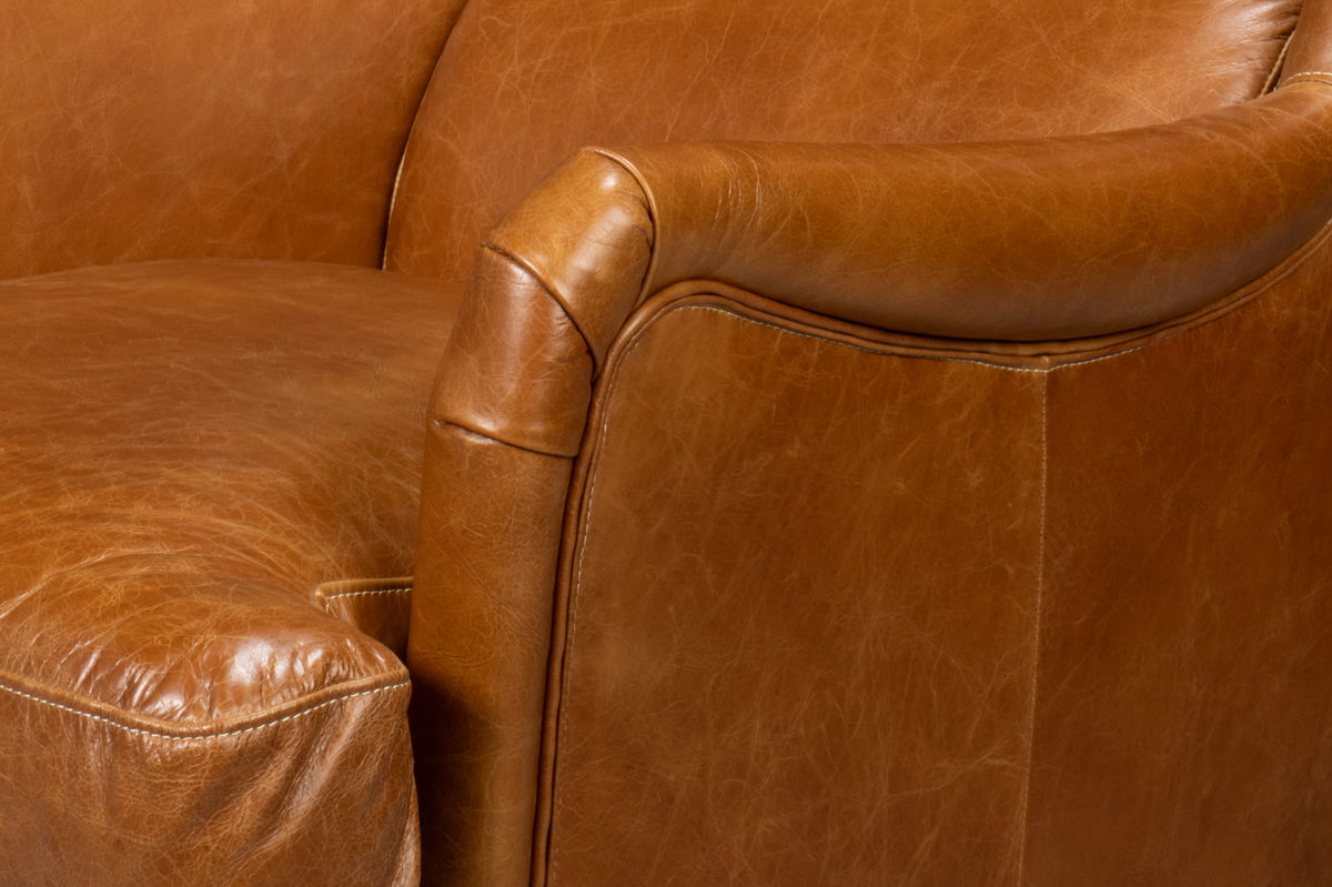 Elite Wing Lounge Chair  Cuba Brown, by Sarreid, 3' length x 2'4" width x 3'4" height View 12