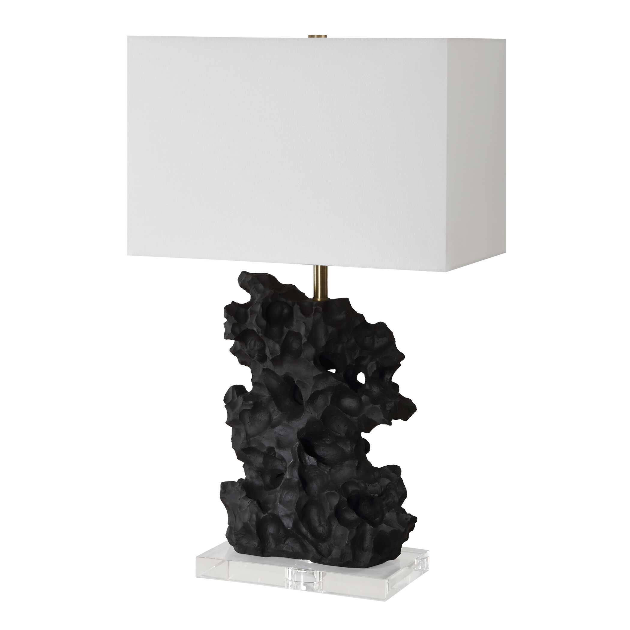 Basalt Black Stone Table Lamp large image 