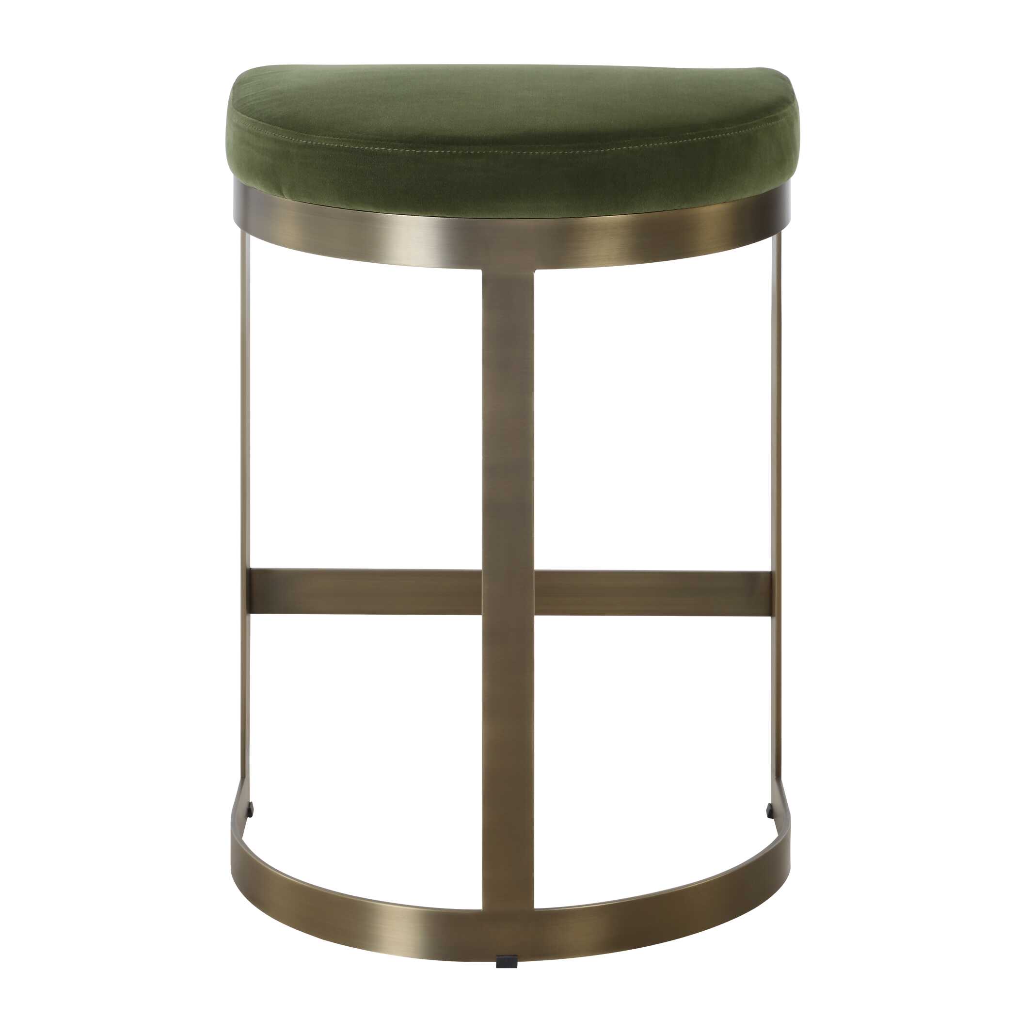 Ivanna Brass Moss Counter Stool, Furniture by Uttermost, 18" width x 26" height x 15" depth View 8