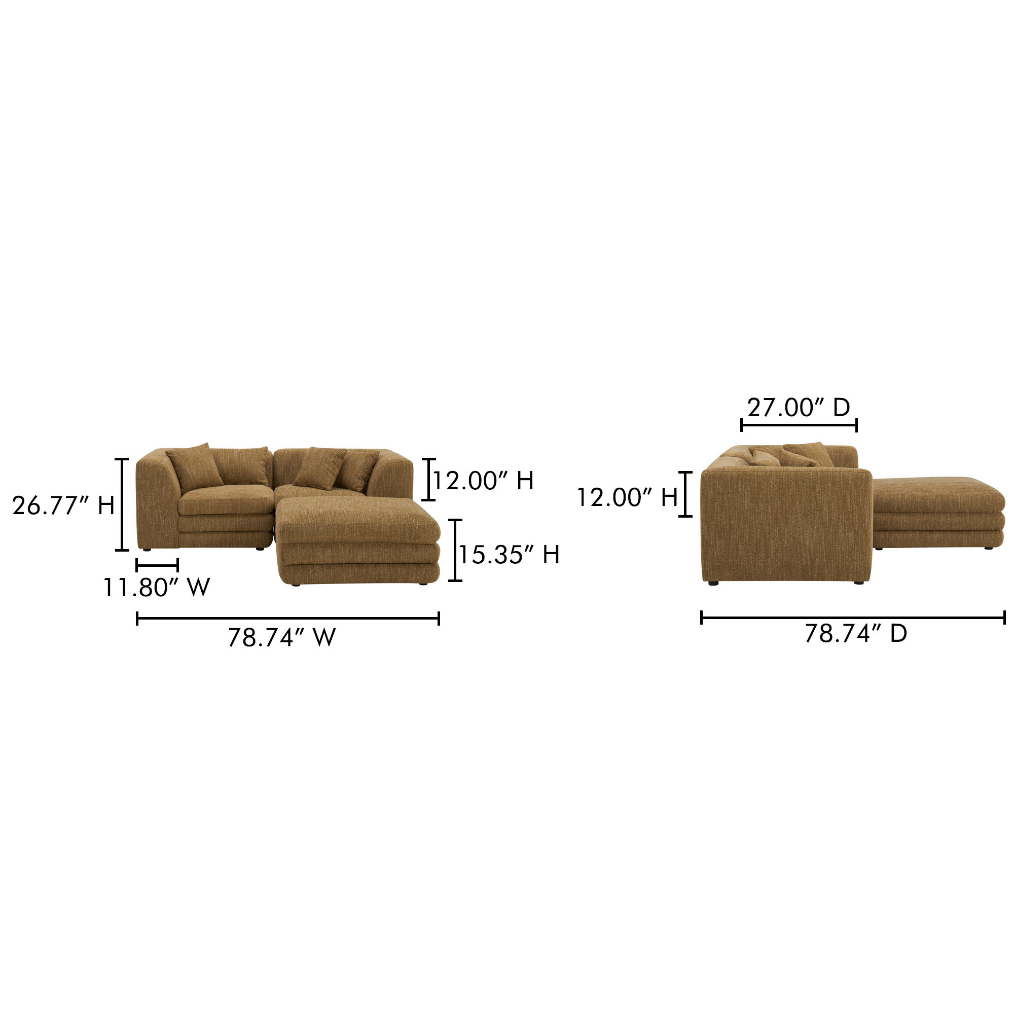Lowtide Nook Modular Sectional Amber Glow large image 
