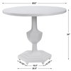 Kabarda White Foyer Table, Side & End Table by Uttermost, 32" width x 30" height x 32" depth thumbnail 3