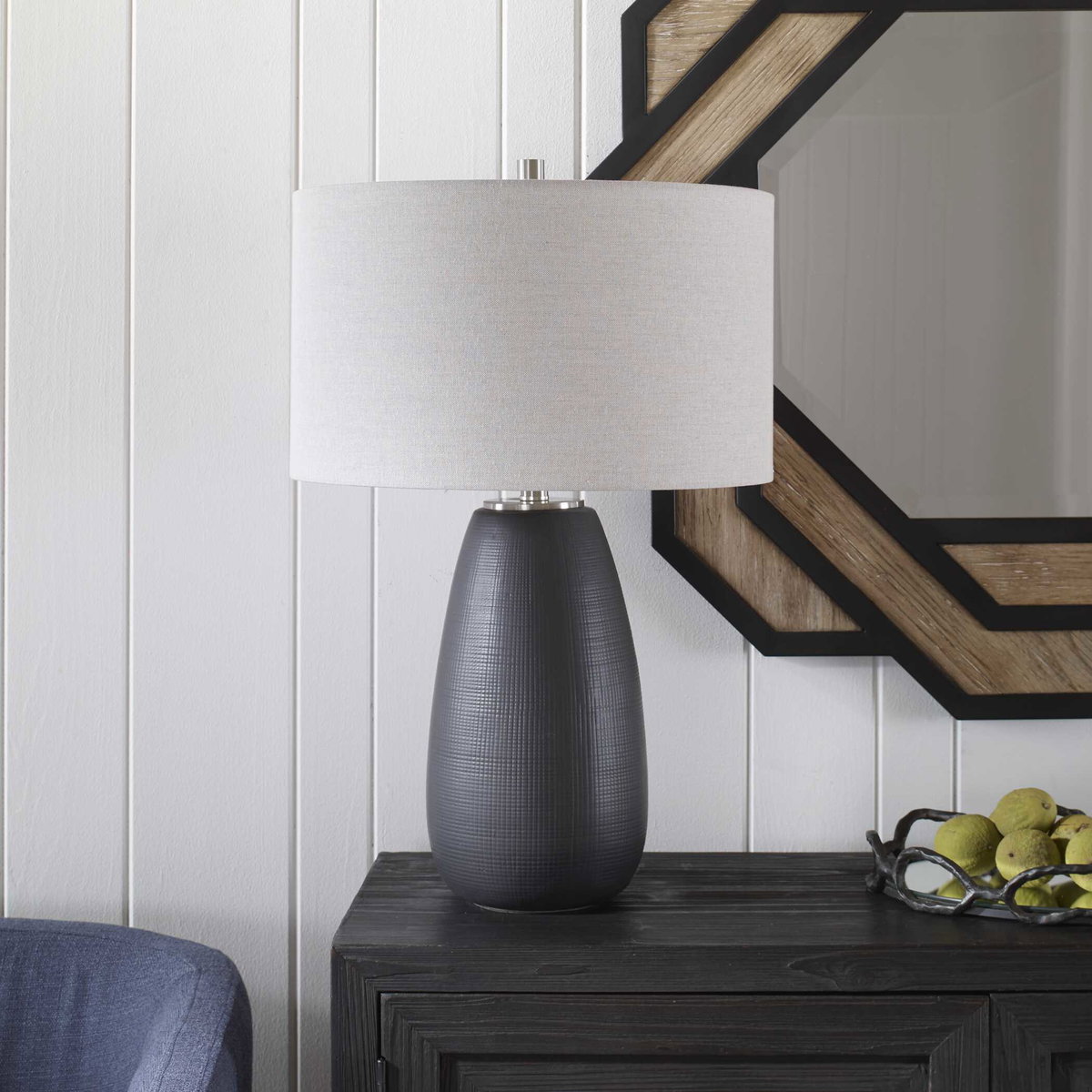 Twilight Satin Black Table Lamp, by Uttermost, 1'5" width x 2'3.25" height x 1'5" depth View 4
