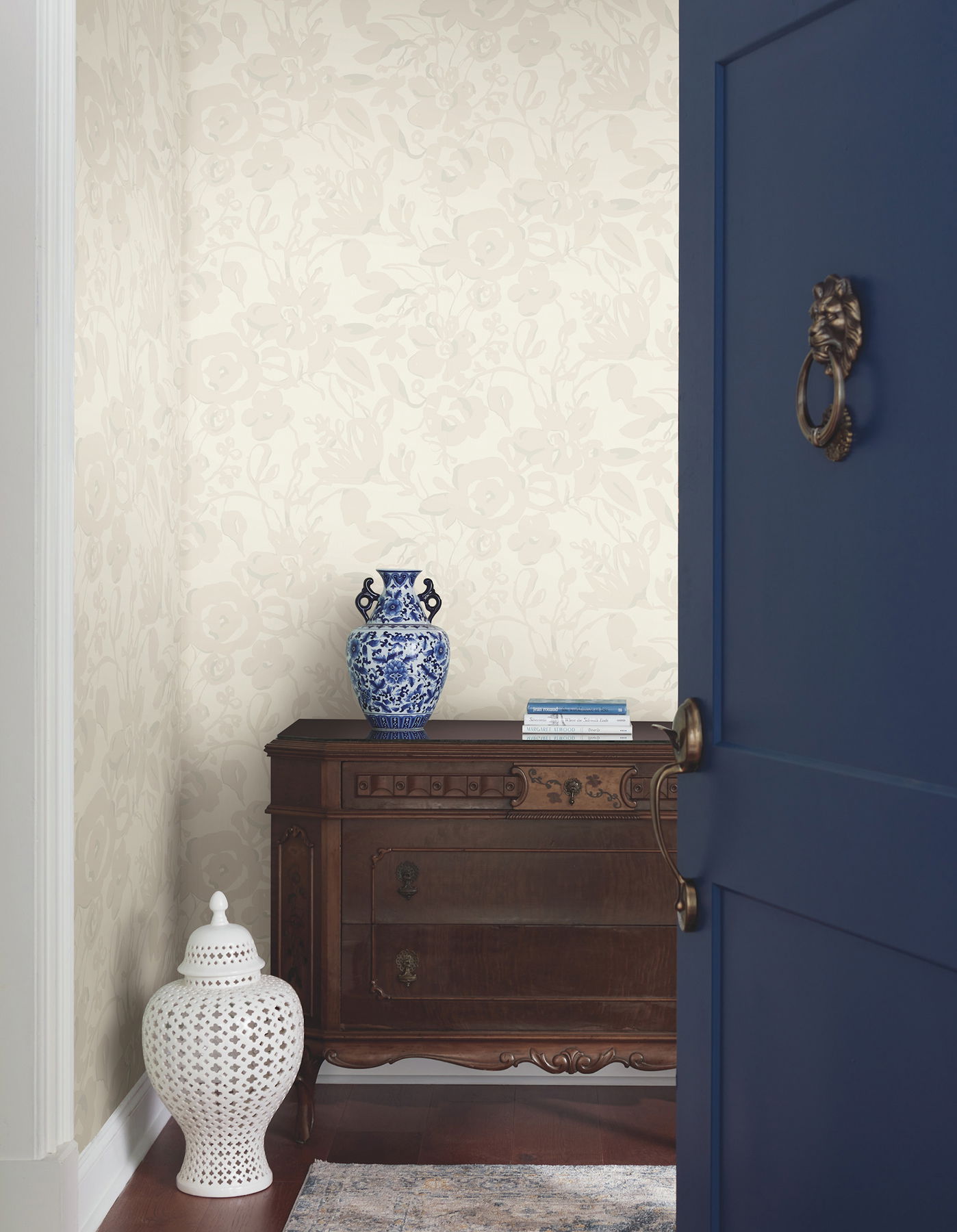 Brushstroke Floral Pearl Wallpaper large image 