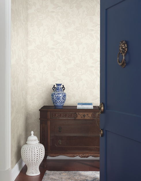 Brushstroke Floral Pearl Wallpaper