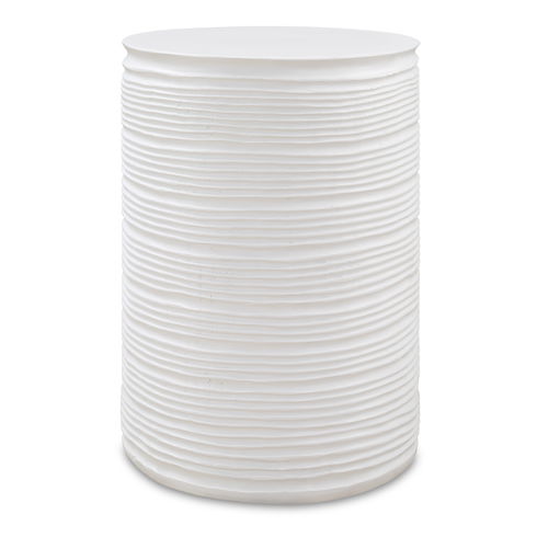 Borderline White Drum Table
