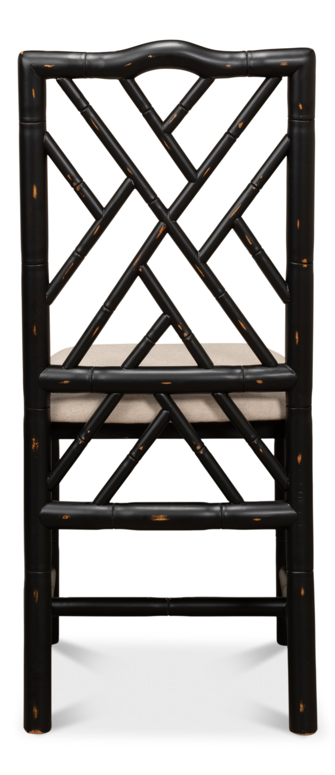 Brighton Bamboo Side Chair Black, by Sarreid, 1'10" length x 1'5" width x 3'3" height View 11