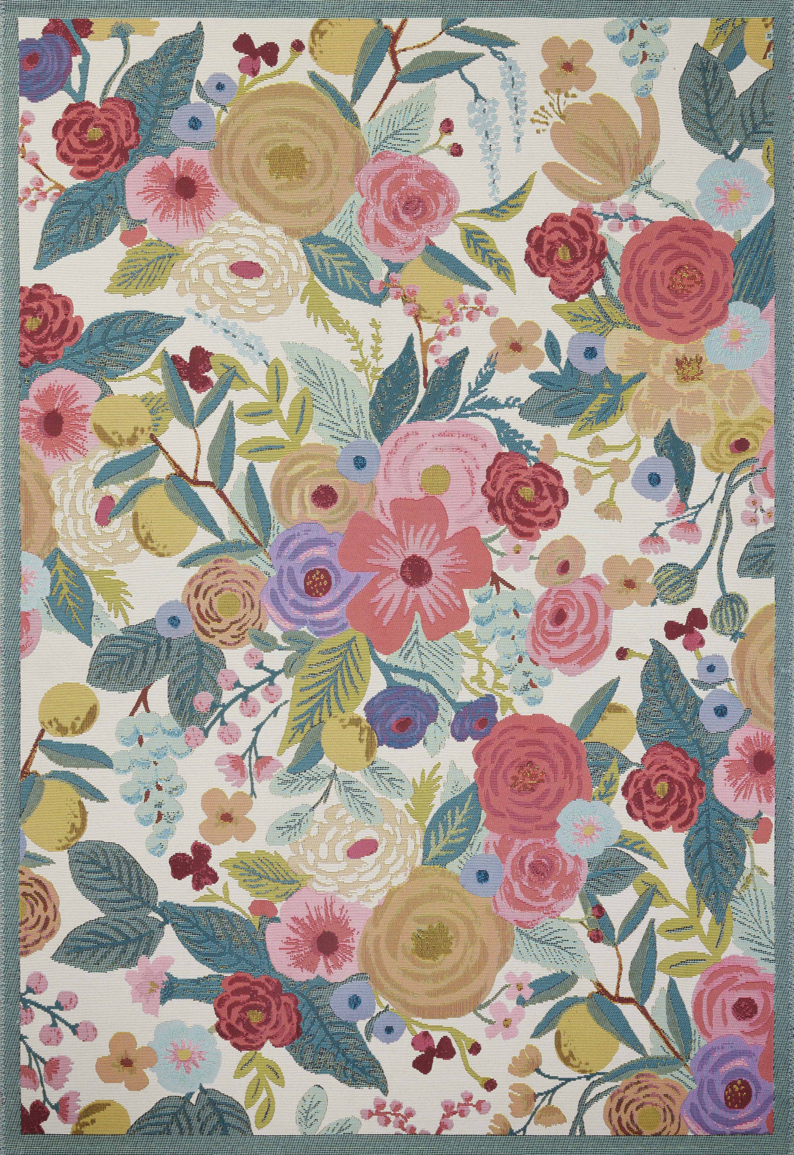 Rifle Paper Co. x Loloi Perennial Rug, 1'6" length x 1'6" width View 1