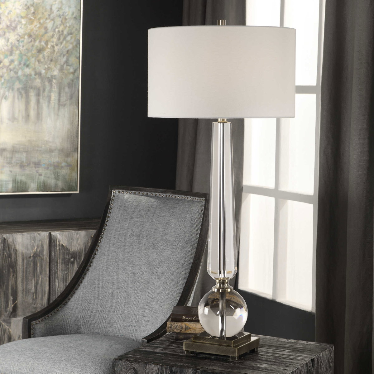Crista Crystal Lamp, by Uttermost, 1'5" width x 3'2.5" height x 1'5" depth View 5