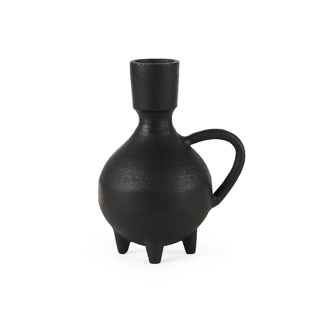 Cyrus Black Spherical Vase with Flute Decorative Object, by Mercana, 5.12" length x 3.94" width x 7.48" height View 1