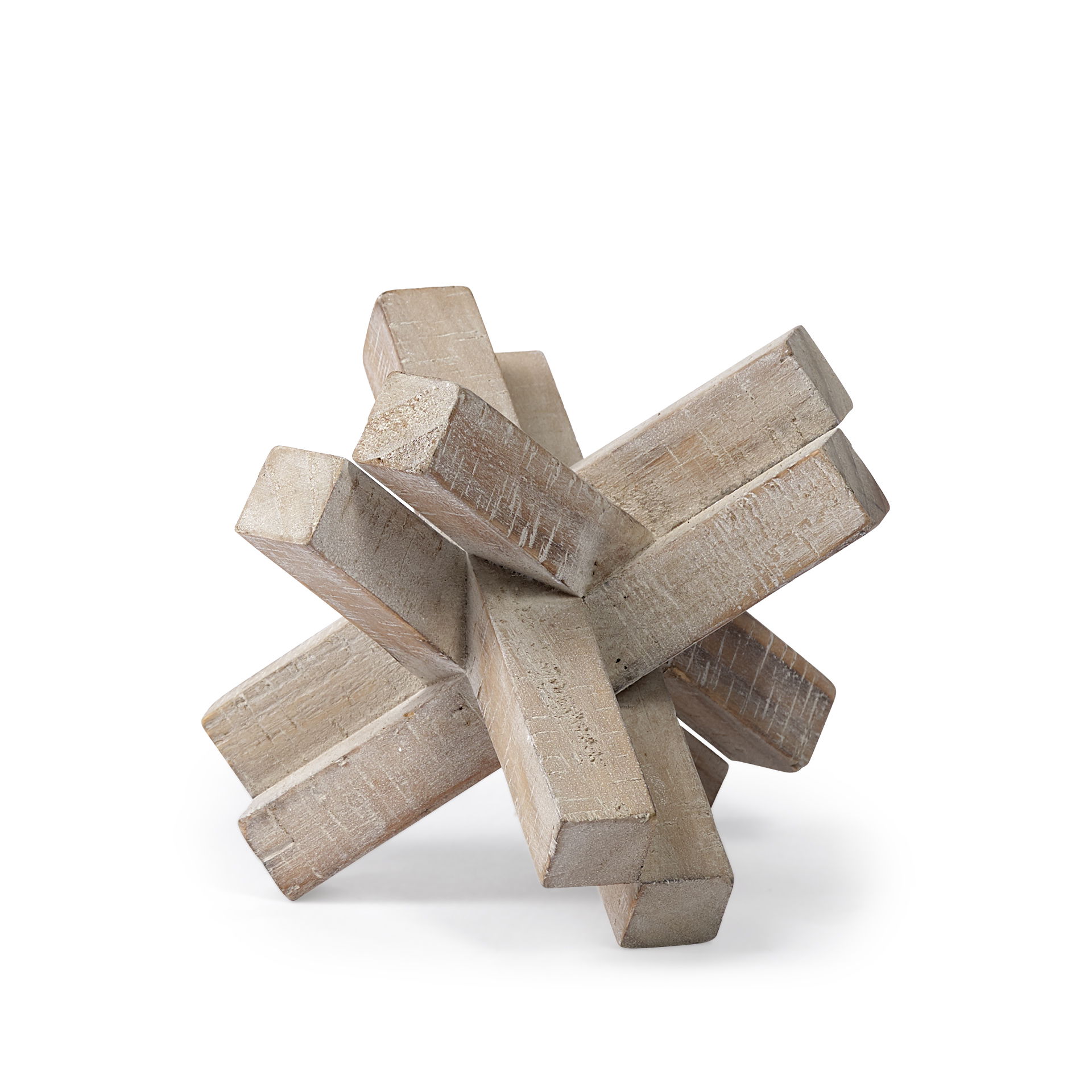 Vega II (Large) 7L x 7W Natural Wood Jack Object, Decorative Object by Mercana, 7.09" length x 7.09" width x 5.71" height View 1