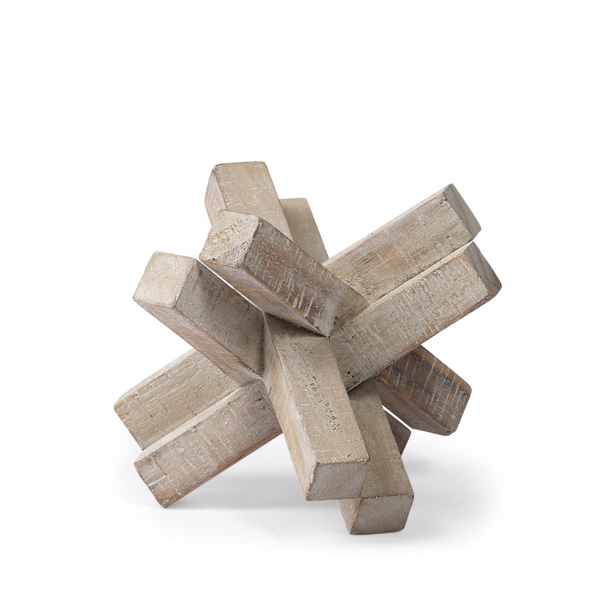 Vega II (Large) 7L x 7W Natural Wood Jack Object, Decorative Object by Mercana, 7.09" length x 7.09" width x 5.71" height View 1