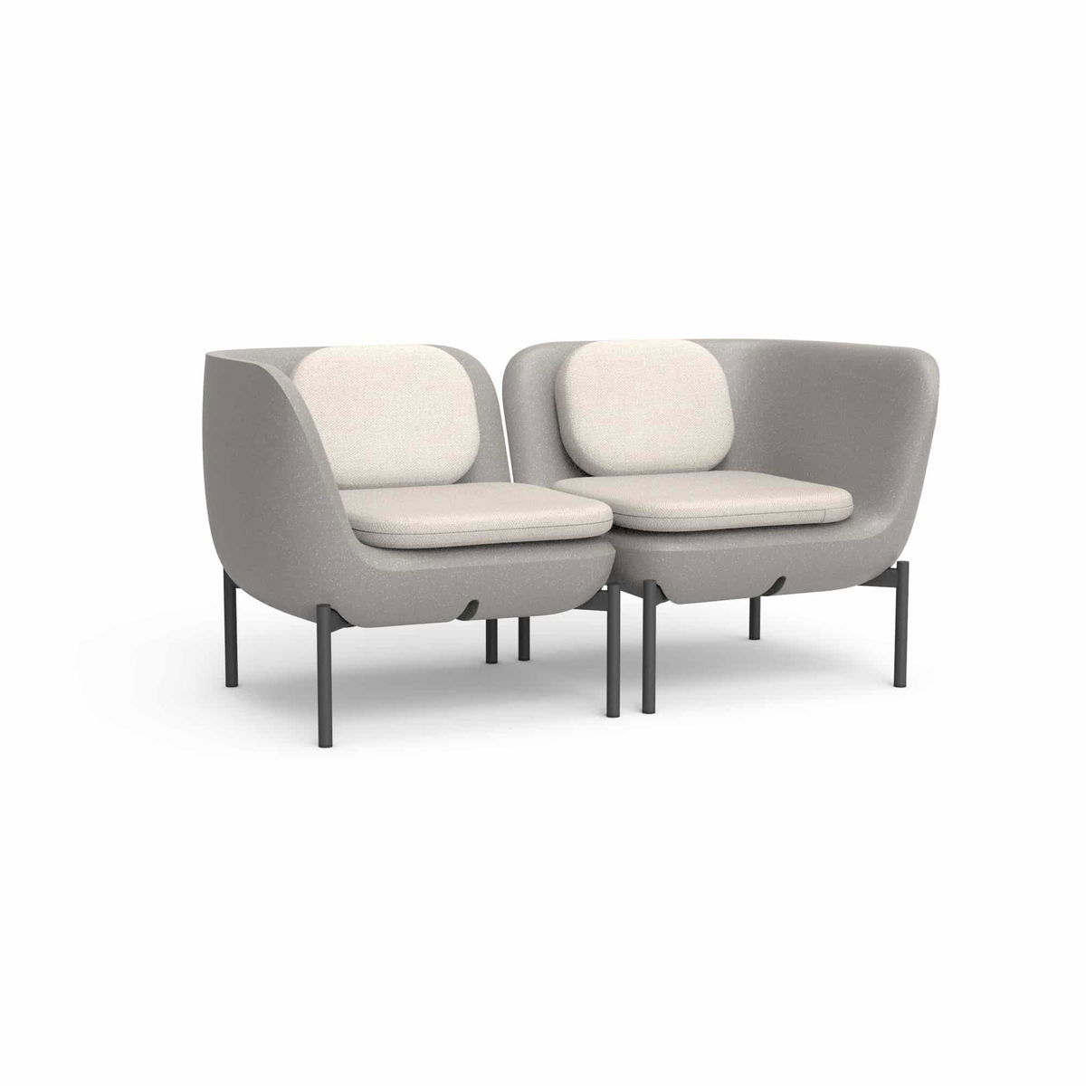 Inou Elements Modular Two-seater Sofa, Outdoor Furniture by Crescent Garden, 4'7.8" width x 2'2.4" height x 2'3.8" depth View 5