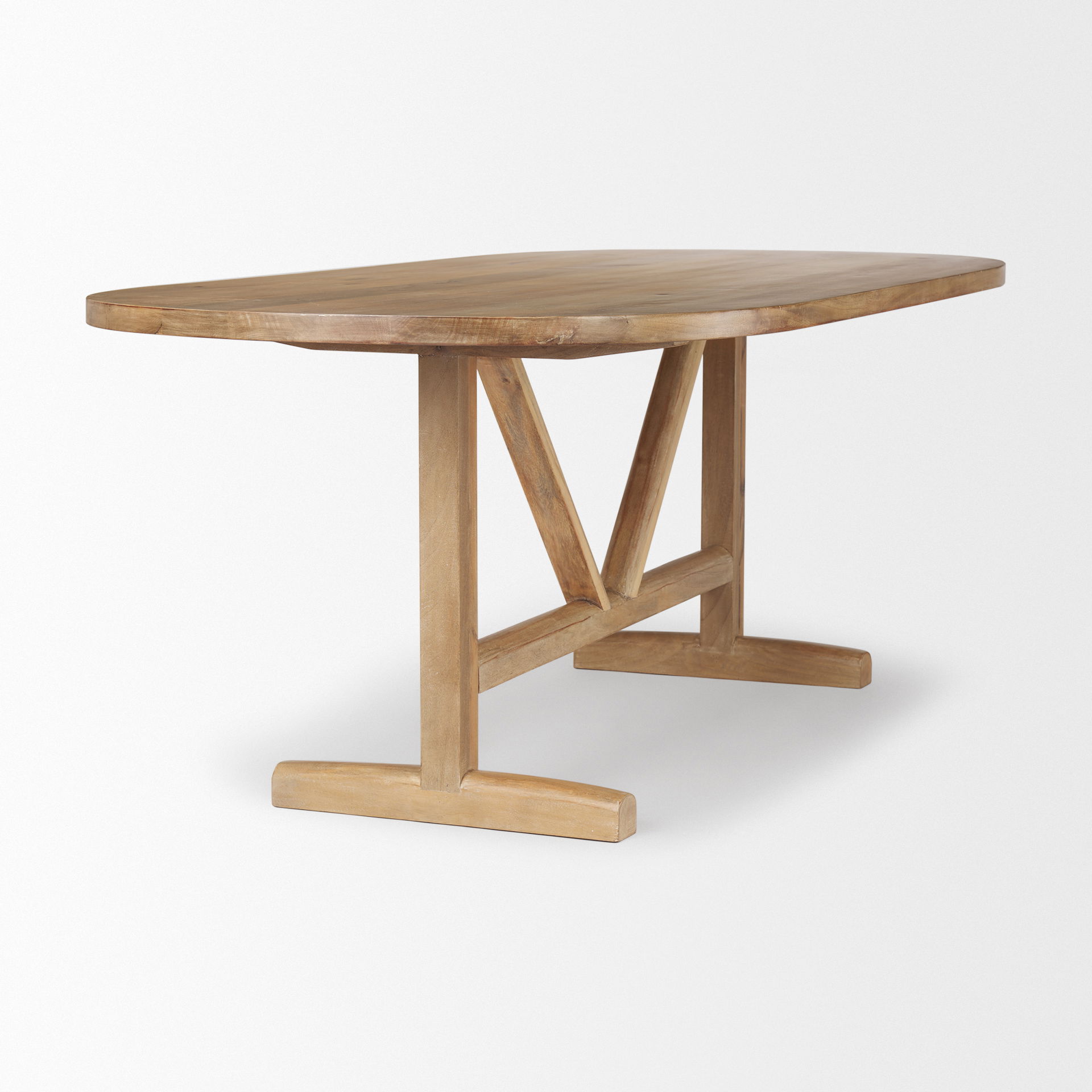 Viktor 84'L Light Brown Solid Wood Dining Table large image 
