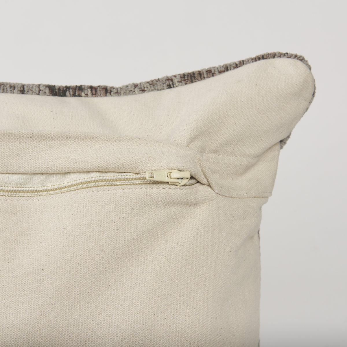 Khloe Taupe Lumbar Pillow Cover, Decorative Pillow by Mercana, 26" length x 0.5" width x 14" height View 9