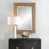Bungalow Grass Cloth Mirror, by Uttermost, 2'8" width x 3'8.38" height x 1.5" depth thumbnail 2