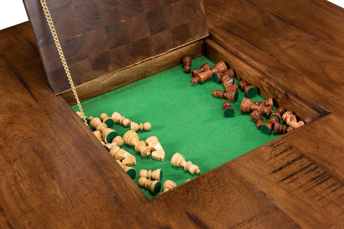 Low Game Table With Four Stools, by Sarreid, 3' length x 3' width x 1'10" height View 11